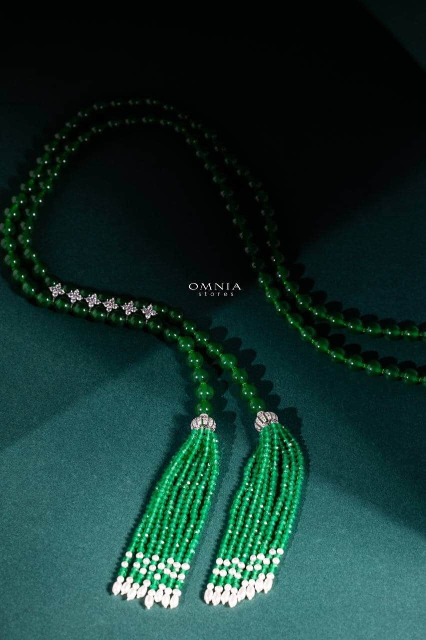 Omnia Selena Real Beads Set in 92.5 Silver High Quality Simulated diamonds, , large image number null