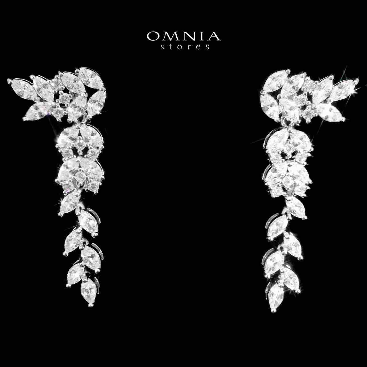 Omnia Nidaa White Bridal Full Set Accessories in High Quality Zircon Stone Rhodium Plated image number null