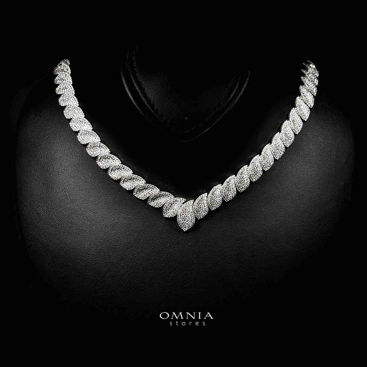 Omnia Alaia Luxury White Bridal Full Set in High Quality Zircon Stone Rhodium Plated image number null