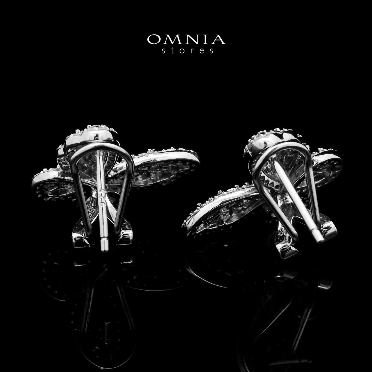 Shereen Butterfly Clip Earrings In 925 Silver High Quality Simulated Diamonds image number null