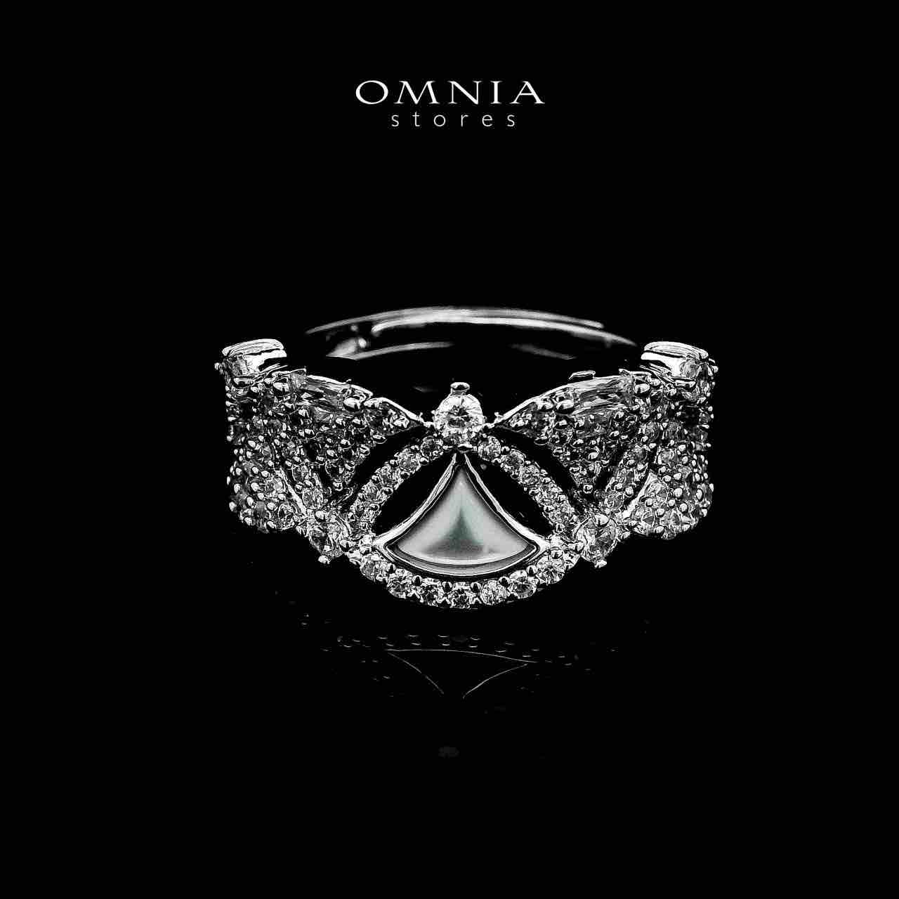 Omnia Bita White Bridal Full Set in High Quality Zircon Stone in Rhodium Plated image number null