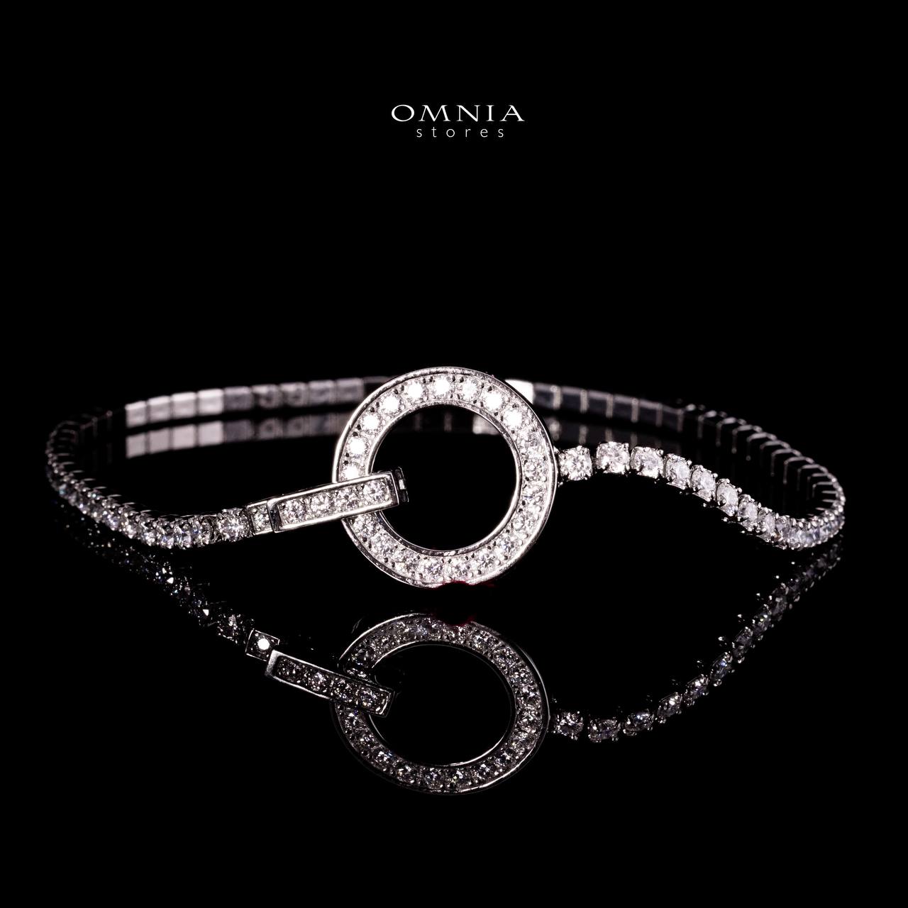 Omnia Emma White Round Bracelet with High-Quality Moissanite Stones in 925 Silver image number null