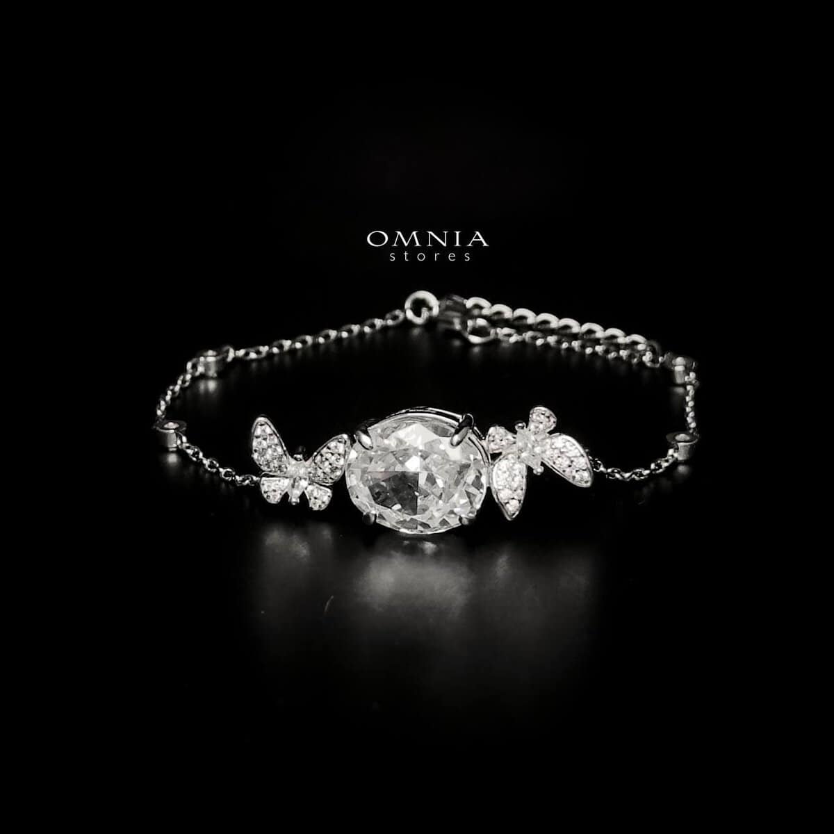 Omnia Maysun Pure White Bracelet in 92.5 Silver with High Quality Simulated Diamonds image number null