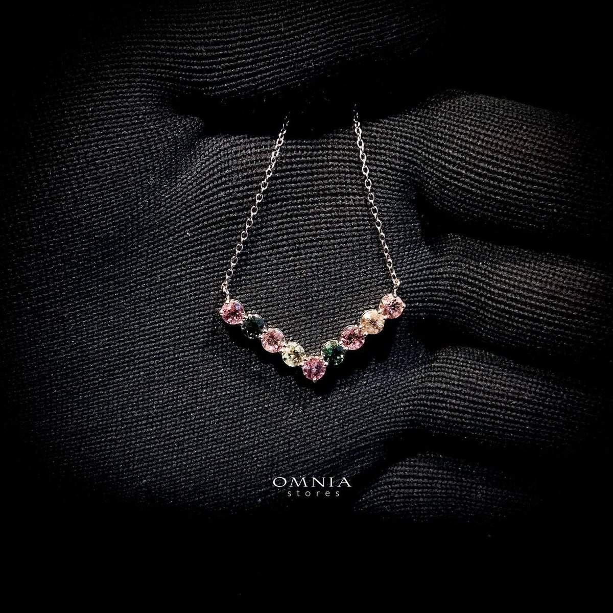 Omnia Roxy Necklace In 92.5 Silver High Quality Natural tourmaline image number null