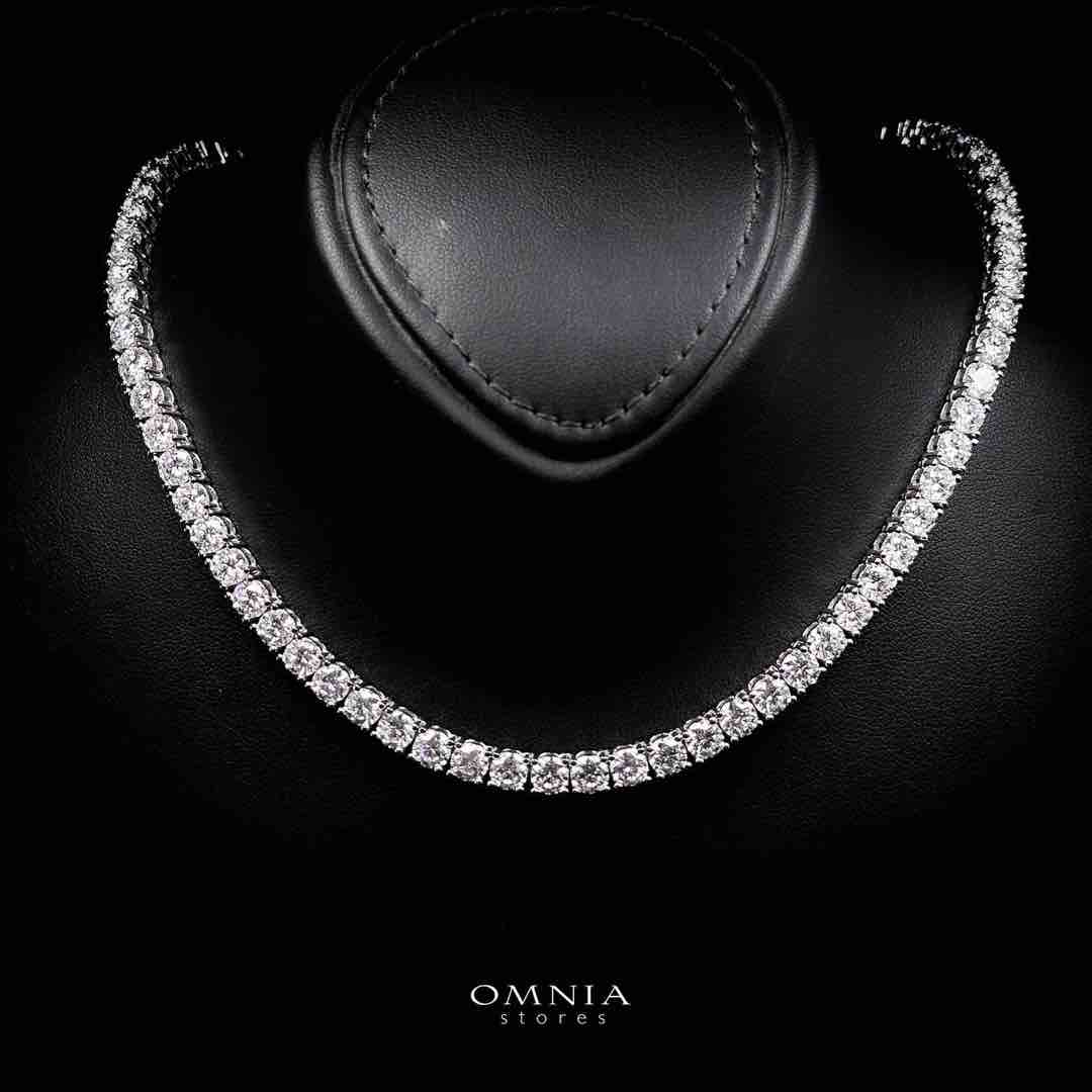 Omnia Mayada Tennis Necklace 925 Silver in GRA Certifited High Quality White Moissanite Stone 5mm image number null