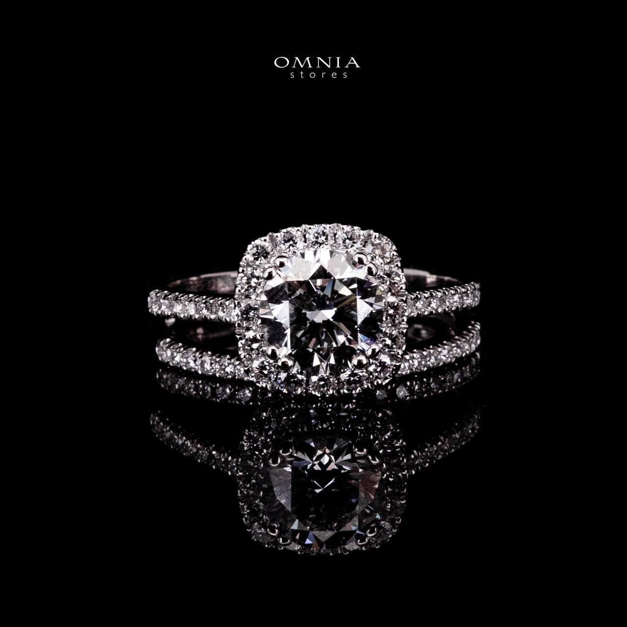 Omnia Neila White Ring 925 Silver High Quality IGI Certifited High Quality Lab Grown Stones 1.5ct image number null