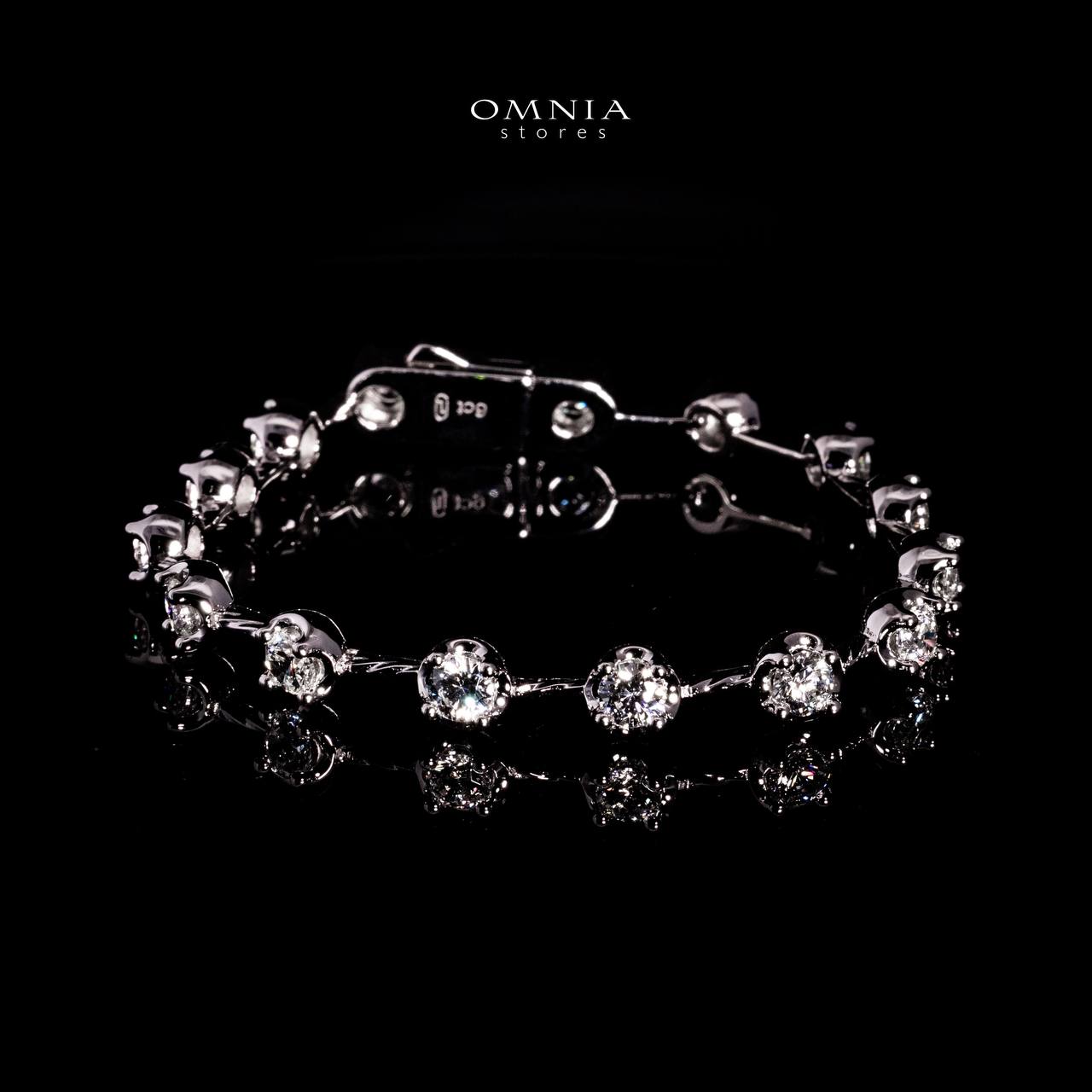 Omnia Mahdiya White Bracelet In 925 Silver With High Quality Lab Crafted Stones image number null