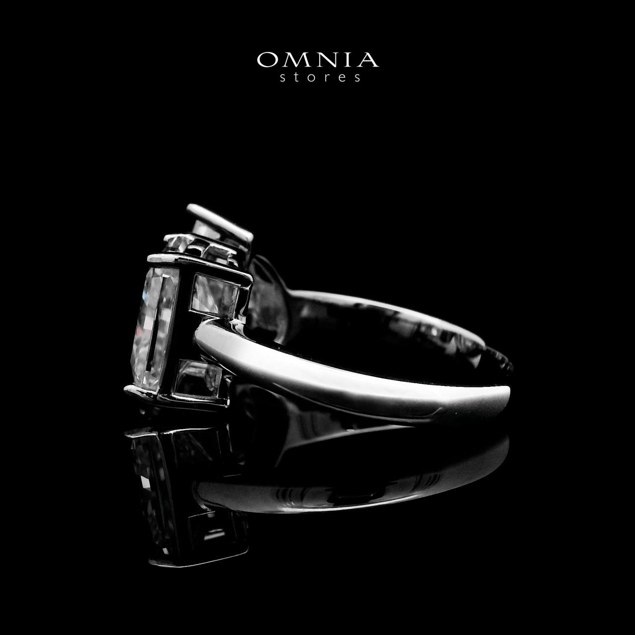 Omnia Ghaliah White Ring 92.5 Silver Certified in High Quality Moissanite Stone image number null