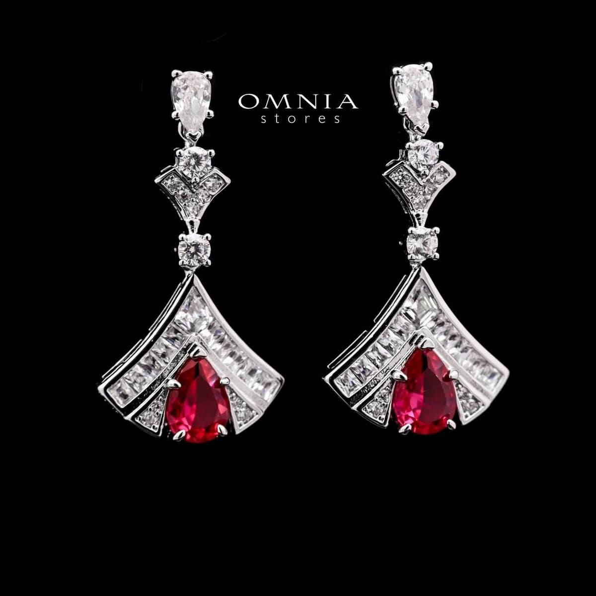 Omnia Elizabeth Maroon &amp; White Luxury Full Jewelry Set (Size 16cm only available in KSA) image number null