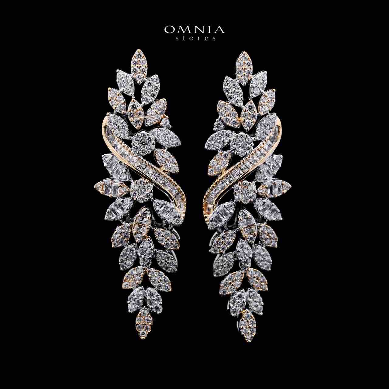 Omnia Abeera Golden Bridal Full Set in High Quality Zircon Stone Rhodium Plated image number null