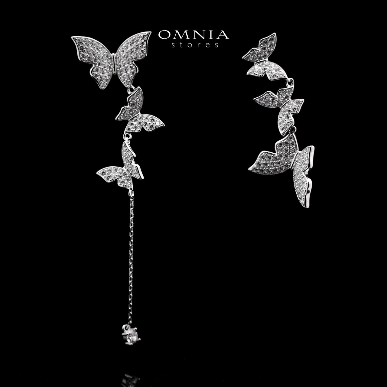 Mahtab Butterfly Earrings In 925 Silver High Quality Simulated Diamonds image number null