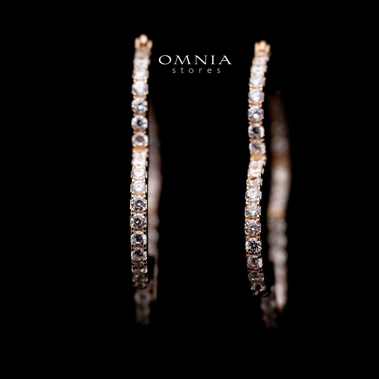 Omnia Abir Rose Gold Hoop Earrings in 92.5 Silver With High Quality Moissanite Stone image number null