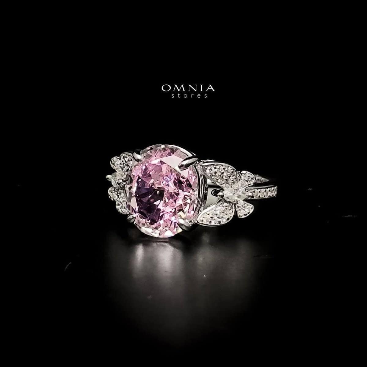 Omnia Maysun Pink Necklace in 925 Silver with High Quality Simulated Diamonds image number null