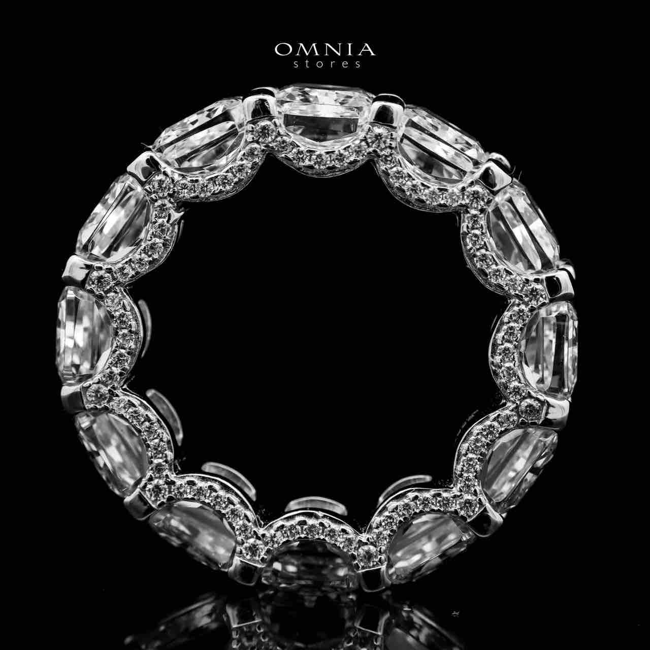 Omnia Agata White .50 Carat Ring in 92.5 Silver High Quality Simulated diamonds image number null