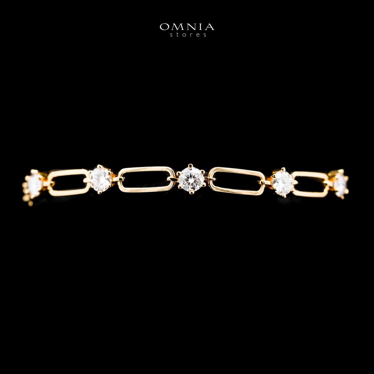 Omnia Bahja  Golden Bracelet 925 Silver in GRA Certifited High Quality White Moissanite Stones image number null