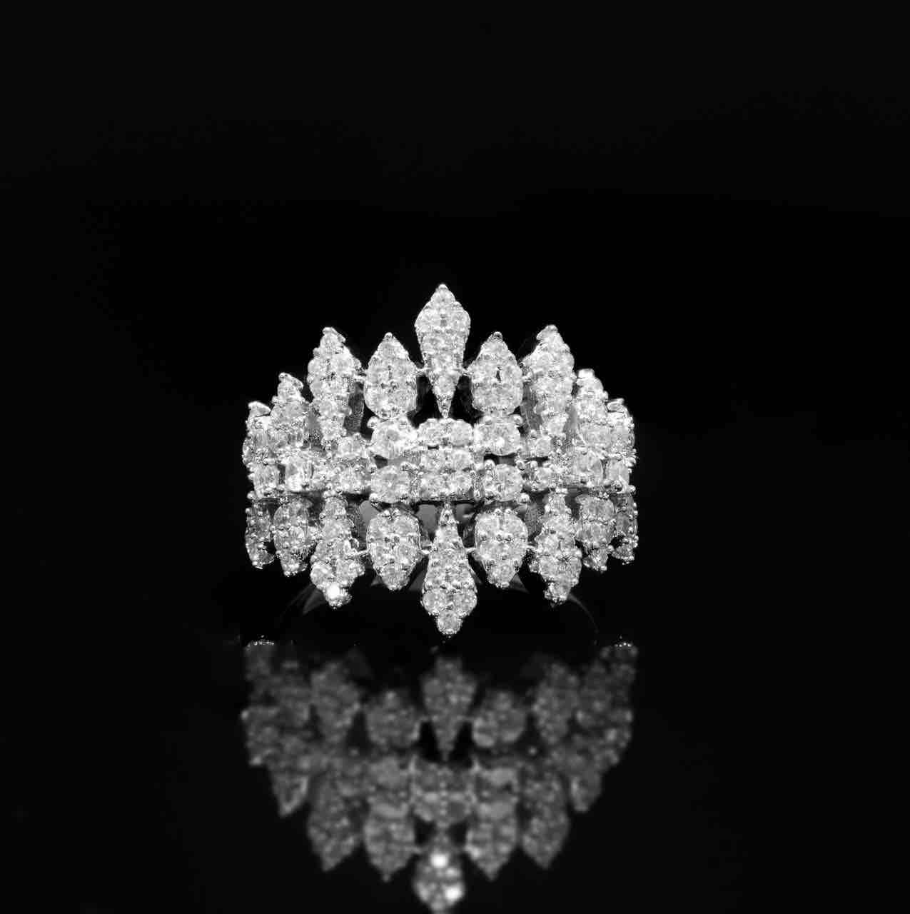 Omnia Ahlina White Bridal Full Set in High Quality Zircon Stone Rhodium Plated image number null