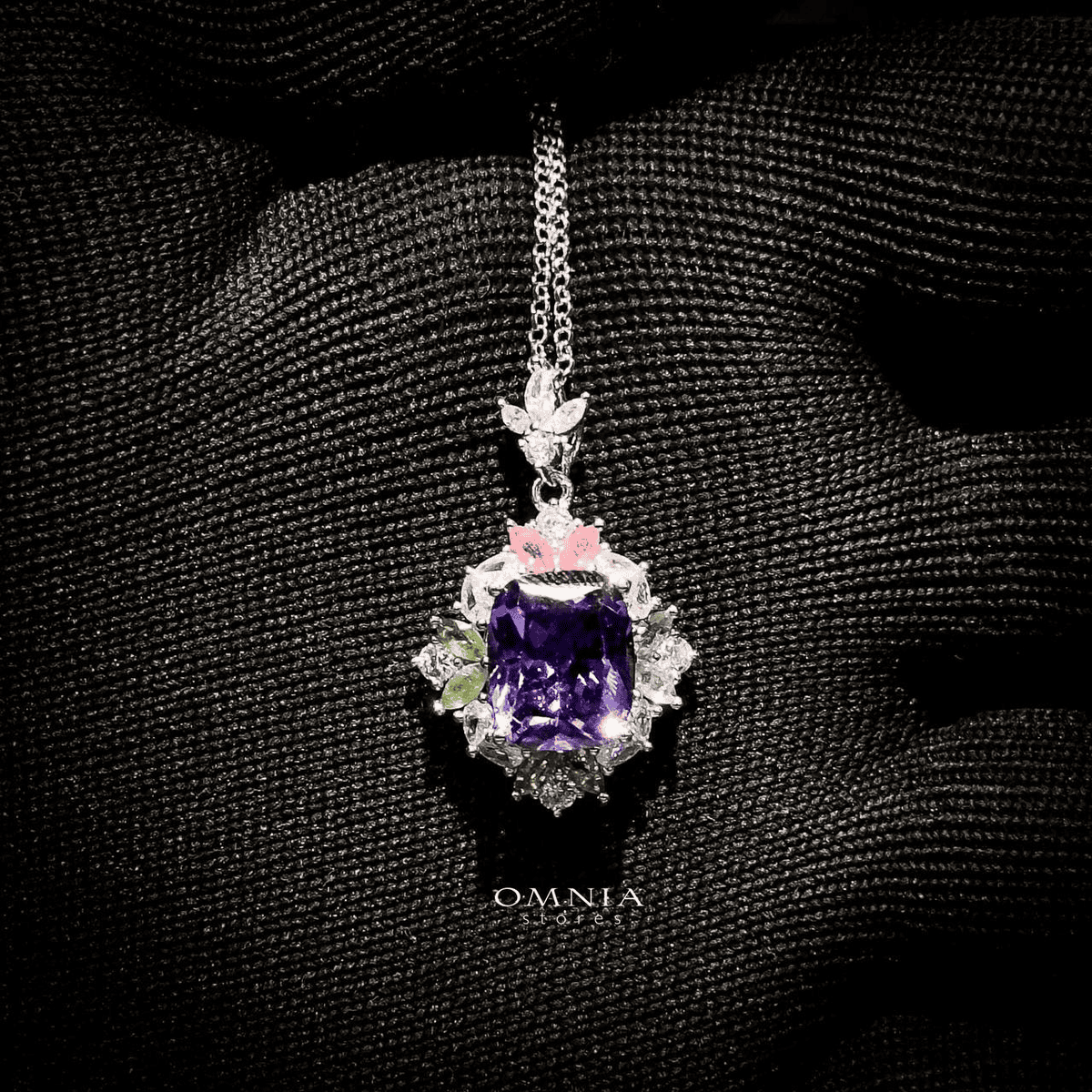 Omnia Anoud Necklace in 92.5 Silver High Quality Amethyst stone image number null