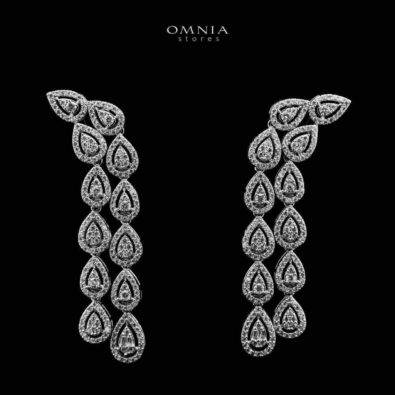Omnia Kanzah Luxury Bridal White Full Set in High Quality Zircon Stone Rhodium Plated image number null