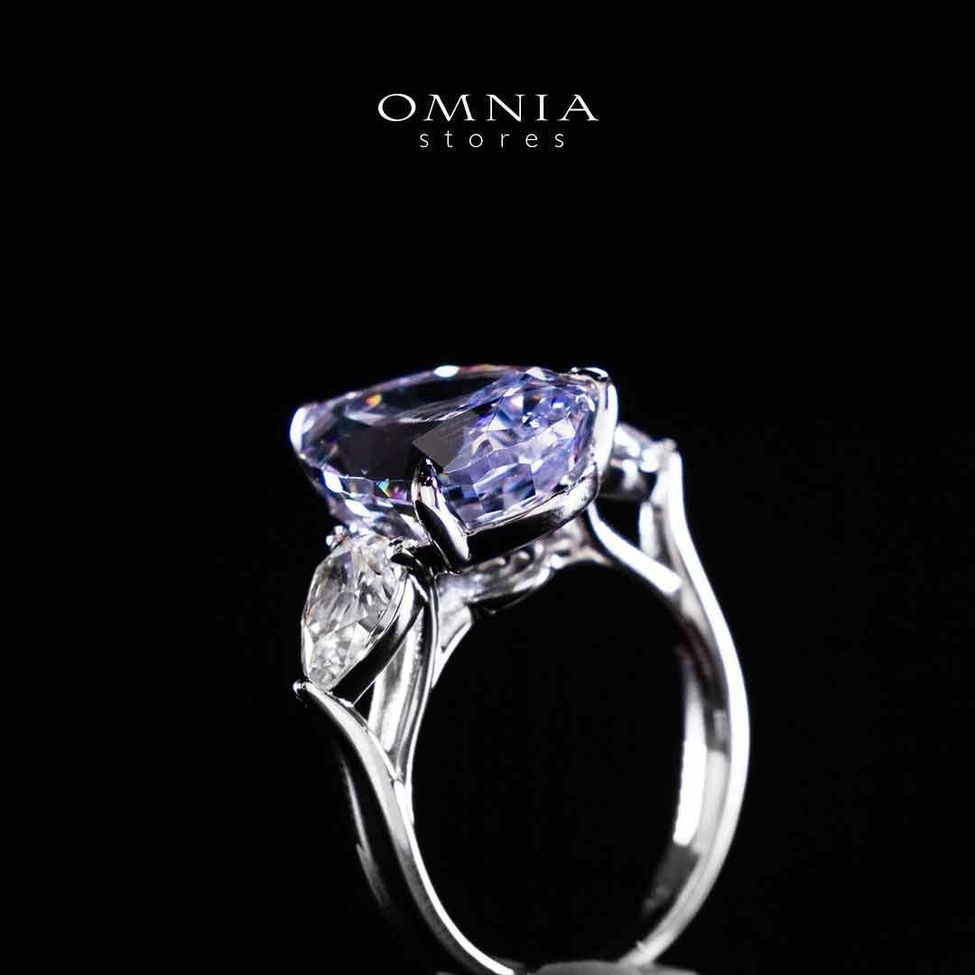 Omnia Nadira Light Purple and White Silver Ring In 925 Silver High Quality Certified Lab Crafted Stones 3.8Ct image number null