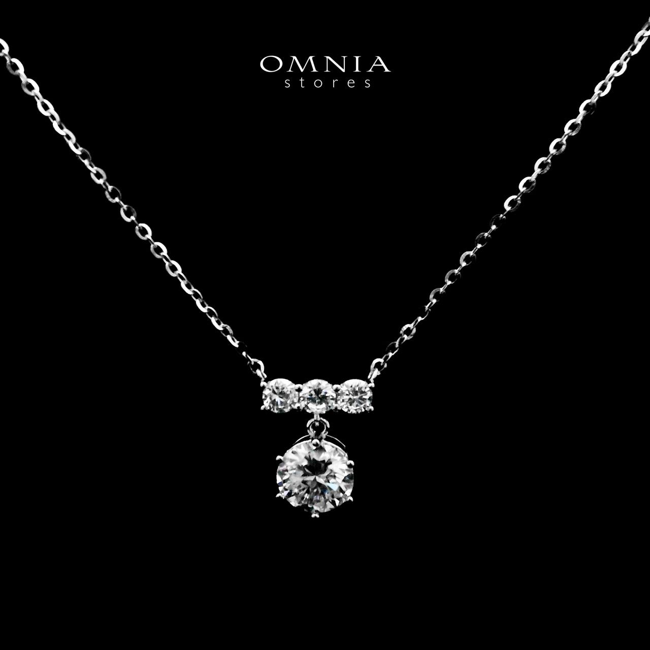 Omnia Azraa White Pendant Necklace And Earrings Set in 92.5 Silver with High-Quality Moissanite Stones image number null