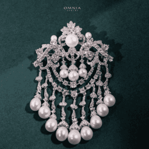 Omnia Hadhira Fresh Real Water Pearl brooch 92.5 Silver High Quality Simulated diamonds image number null