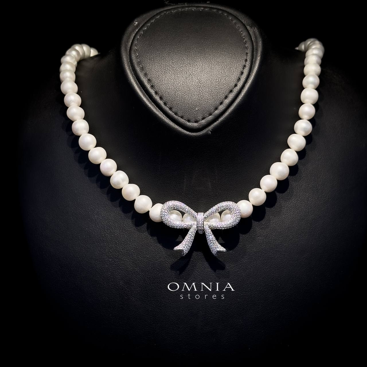 Omnia Zahraa Fresh Water Pearl Set in 92.5 Silver with High Quality Simulated Diamonds image number null