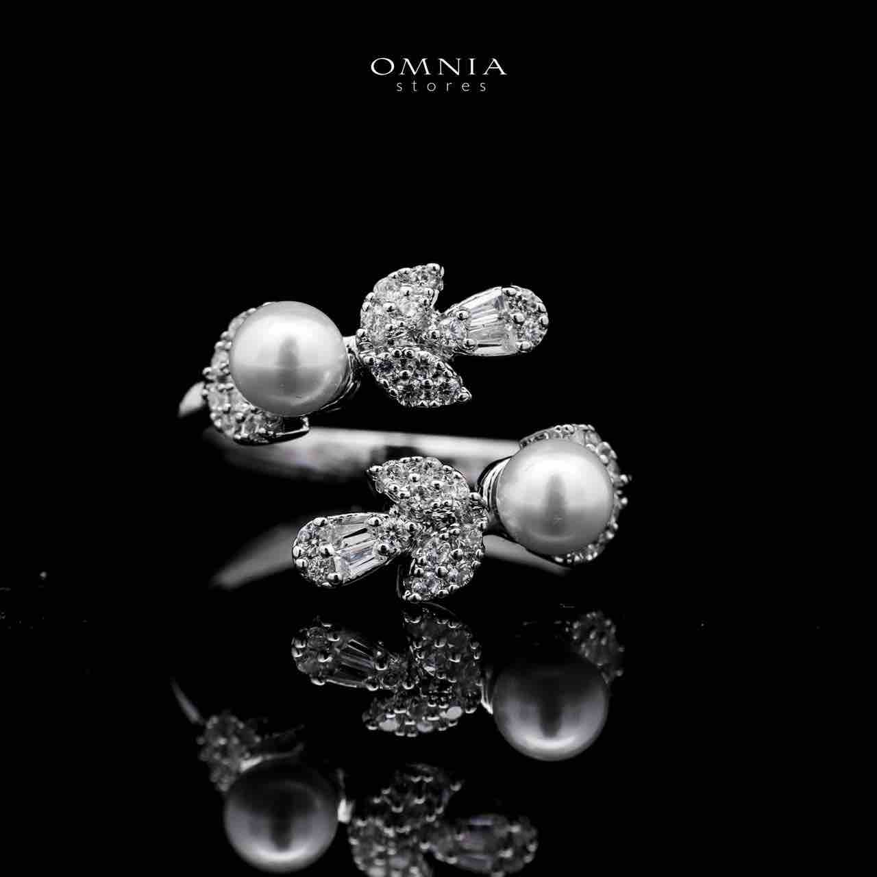 Omnia Samarah Pearl Luxury Bridal White Pearl Full Set in High Quality Zircon Stone Rhodium Plated(18cm Only Available in ksa) image number null
