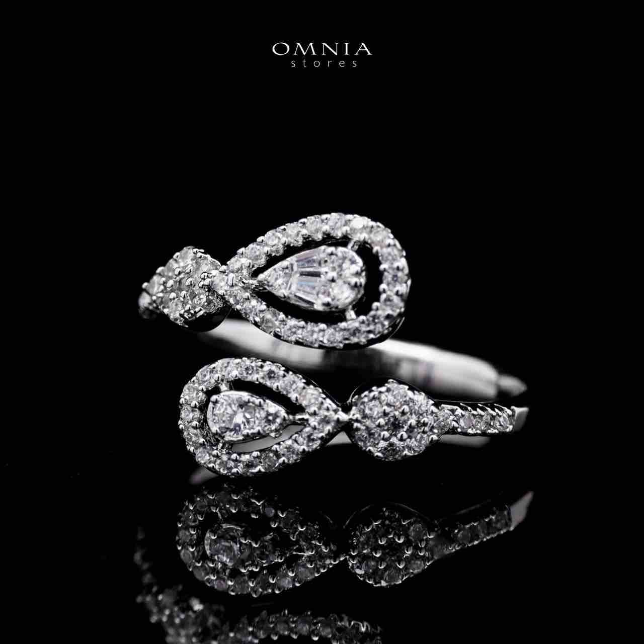 Omnia Kanzah Luxury Bridal White Full Set in High Quality Zircon Stone Rhodium Plated image number null