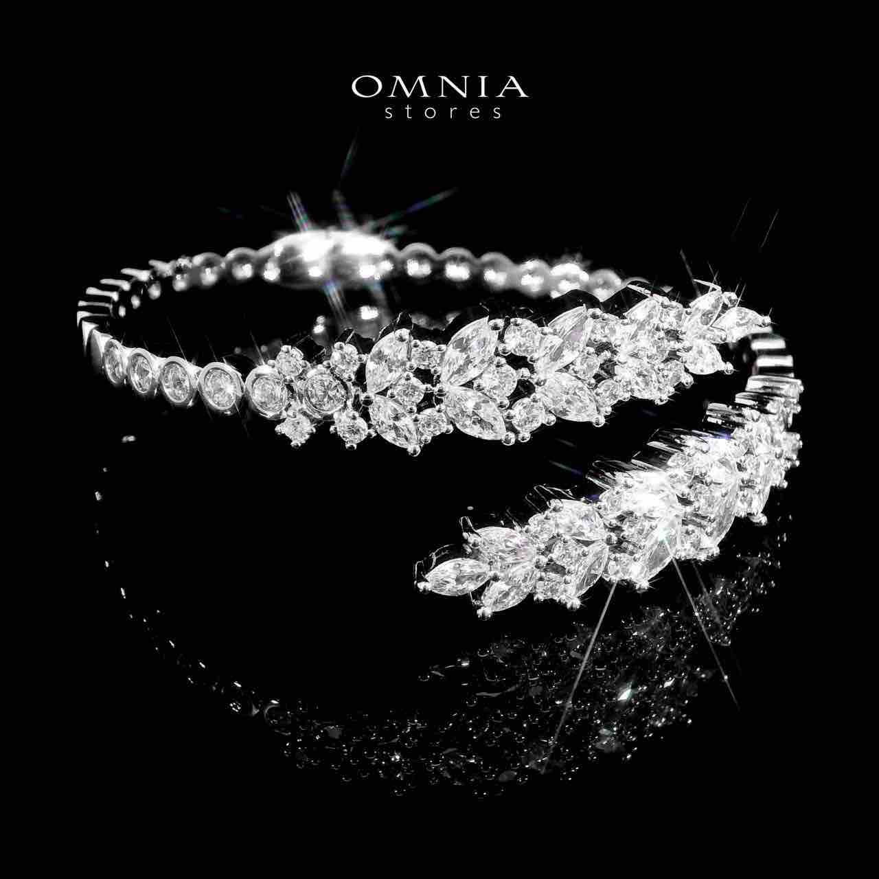 Omnia Nidaa White Bridal Full Set Accessories in High Quality Zircon Stone Rhodium Plated image number null