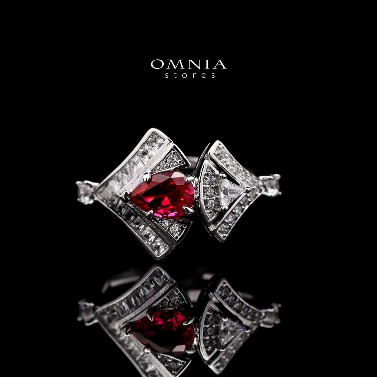 Omnia Elizabeth Maroon &amp; White Luxury Full Jewelry Set (Size 16cm only available in KSA) image number null