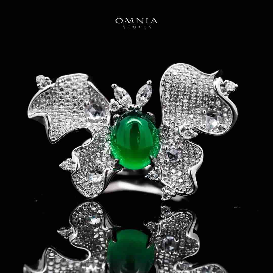 Omnia Dana Butterfly Ring in 92.5 Silver High Quality Simulated Diamonds image number null