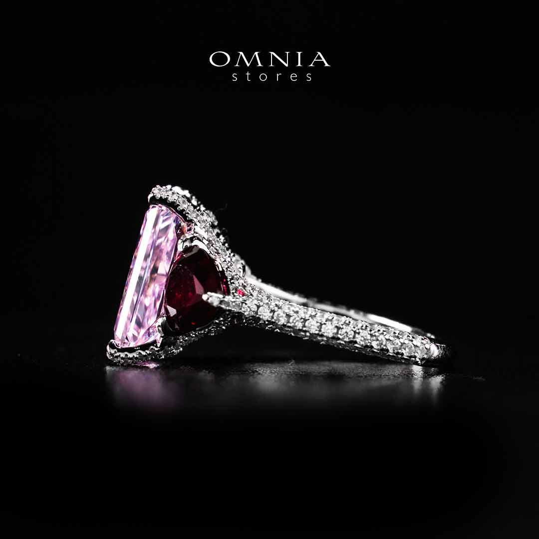 Omnia Salima Multi Color Silver Ring In 925 Silver High Quality Certified Lab Crafted Stones image number null