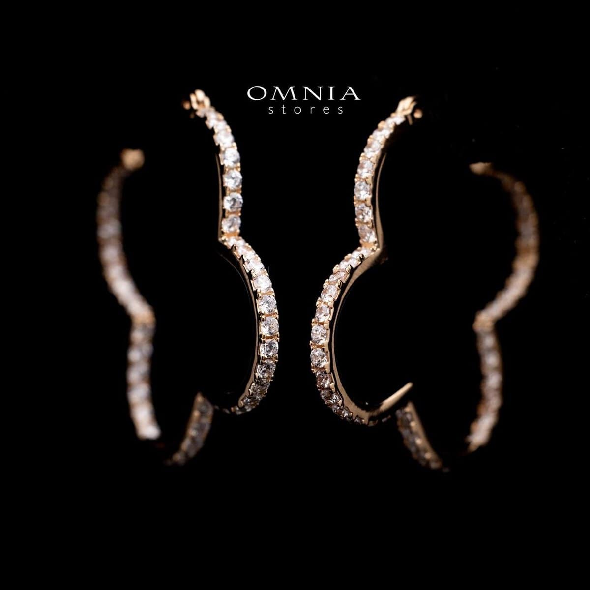 Omnia Abir Rose Gold Hoop Earrings in 92.5 Silver With High Quality Moissanite Stone image number null