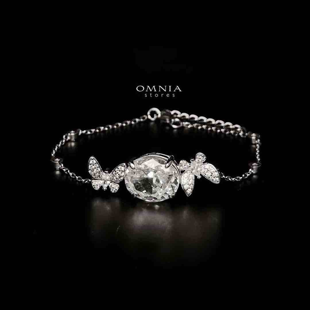 Omnia Maysun Pure White Bracelet in 92.5 Silver with High Quality Simulated Diamonds image number null