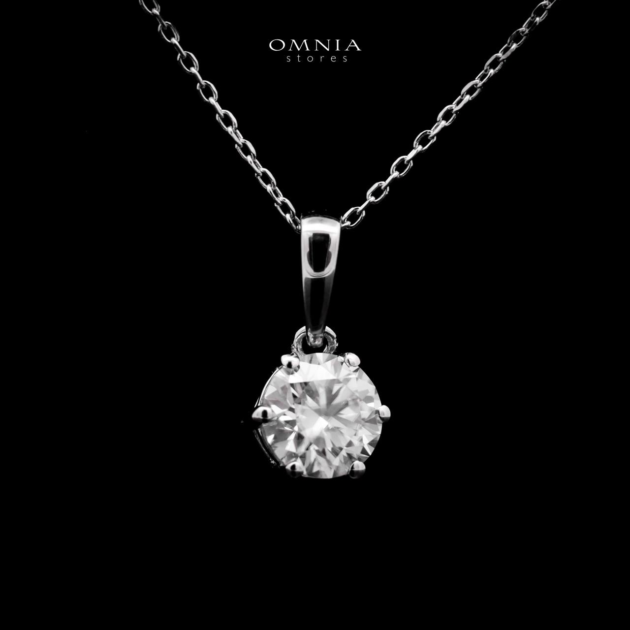 Omnia Labeeba Pendant Necklace 925 Silver in GRA Certified High Quality White Moissanite Stones image number null