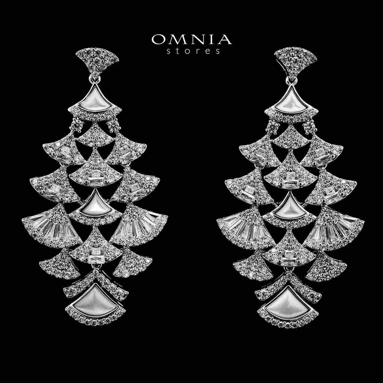 Omnia Bita White Bridal Full Set in High Quality Zircon Stone in Rhodium Plated image number null