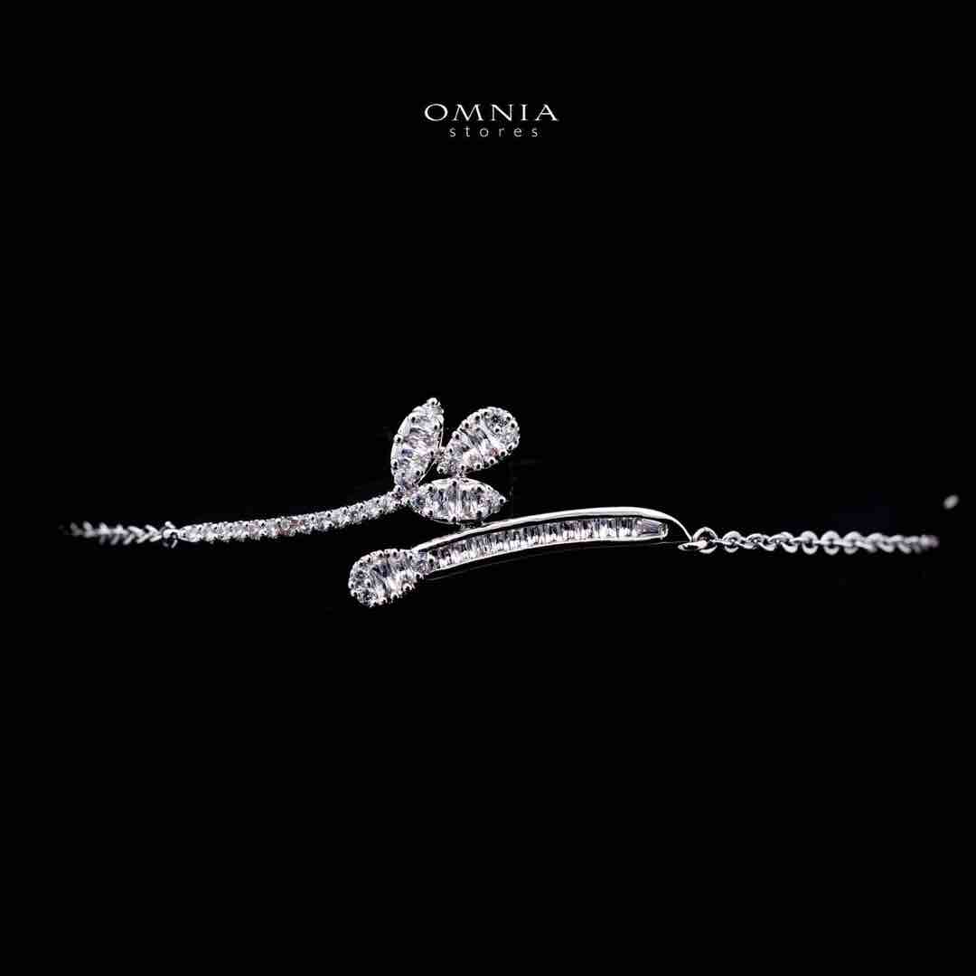 Omnia Celina Luxury White Full Set in High Quality Zircon Stone Rhodium Plated image number null