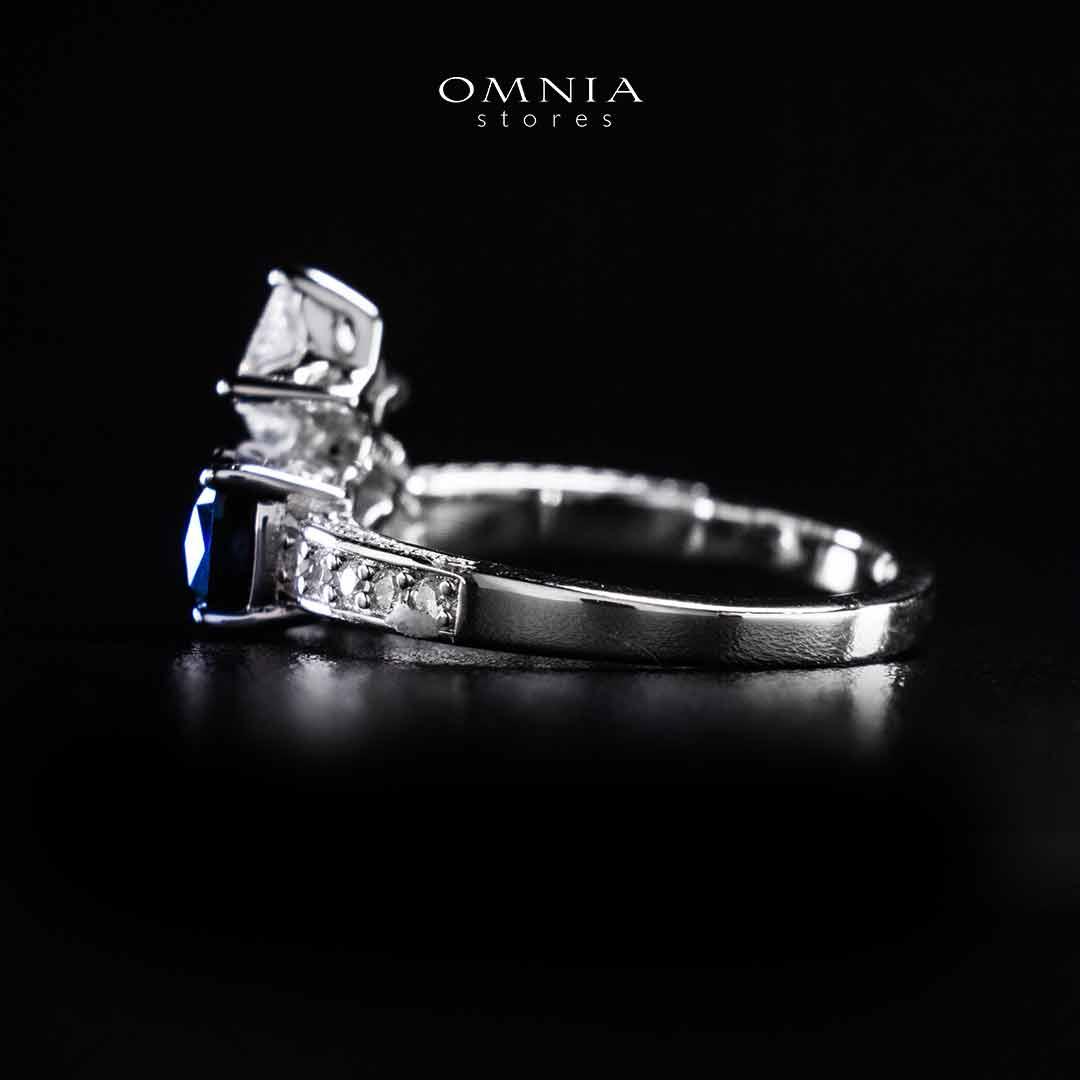 Omnia Rashida Star Blue Silver Ring In 925 Silver High Quality Certified Lab Crafted Stones image number null