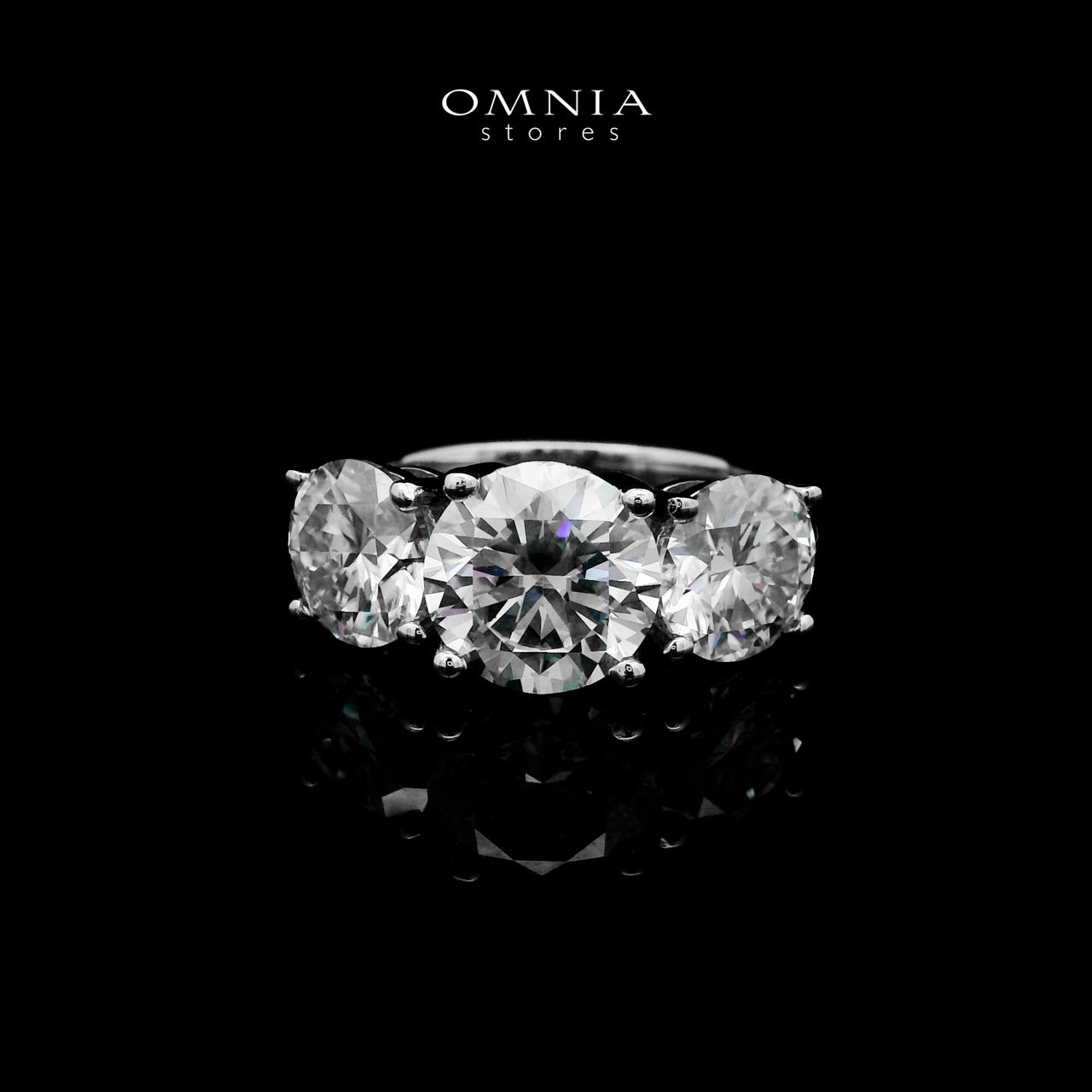 Omnia Halima White Ring 925 Silver High Quality IGI Certifited High Quality Lab Grown Stones 1.50ct image number null
