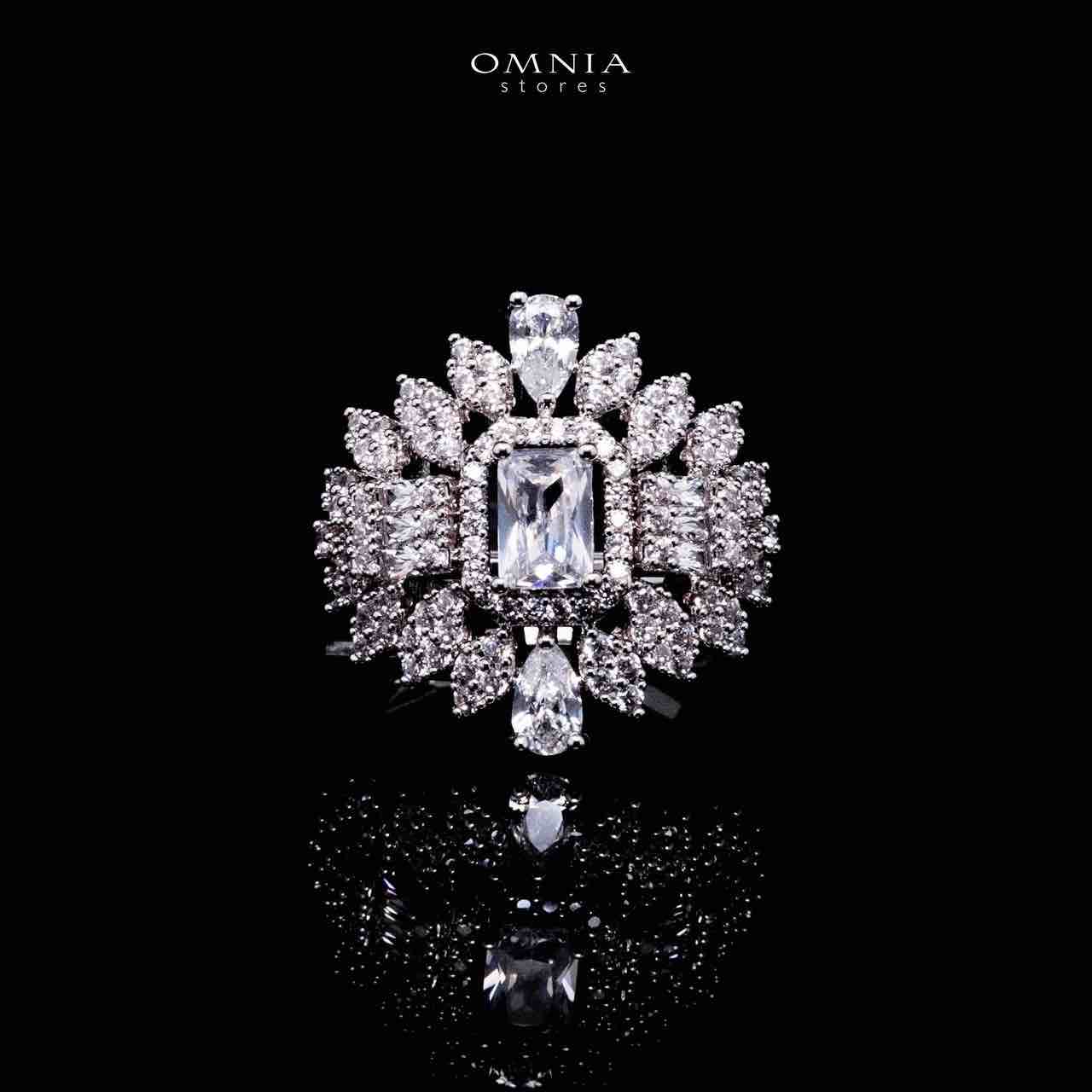 Omnia Kaila White Luxury Bridal Full Set in High Quality Zircon Stone in Rhodium Plated image number null