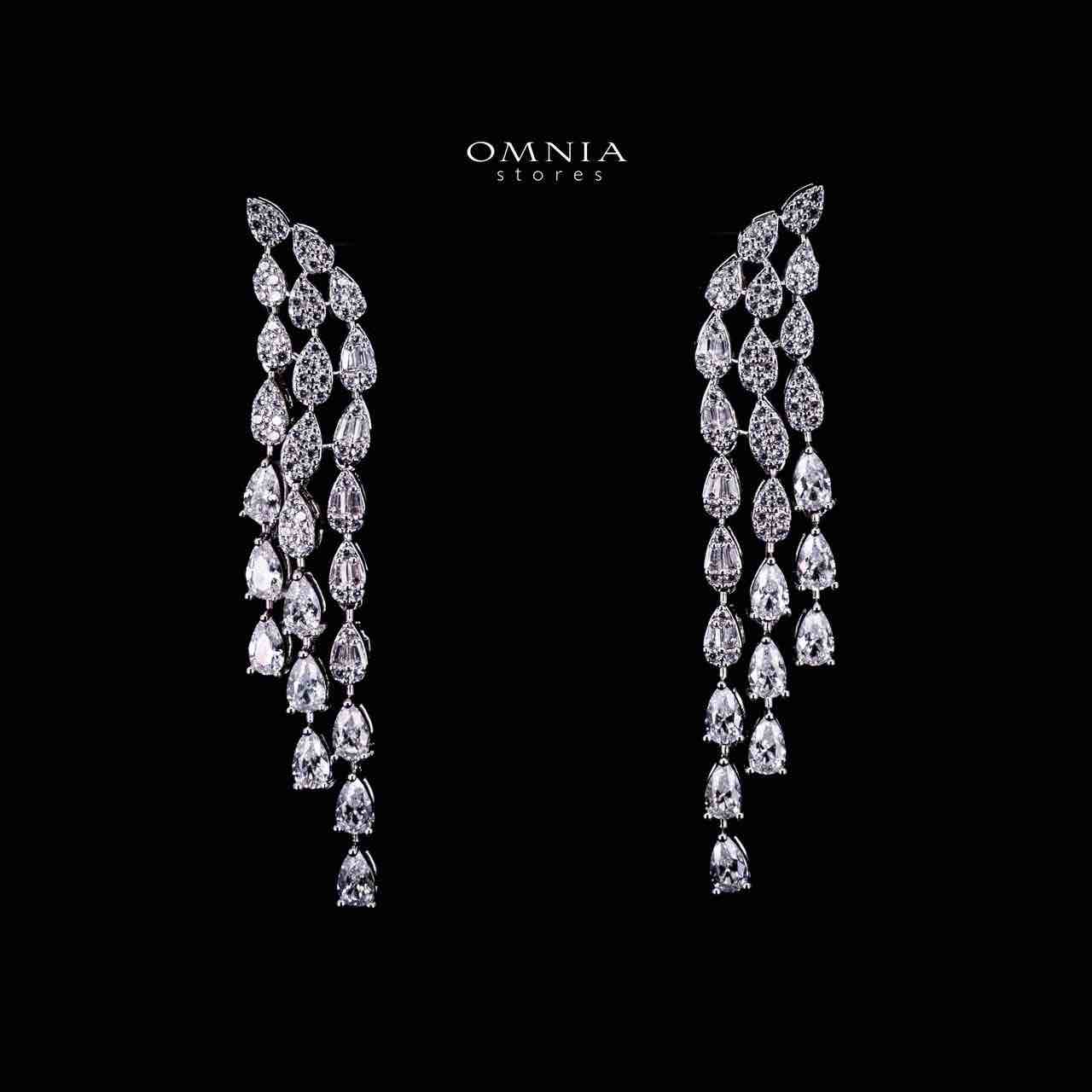 Omnia Senna Luxury Bridal White Full Set in High Quality Zircon Stone Rhodium Plated image number null