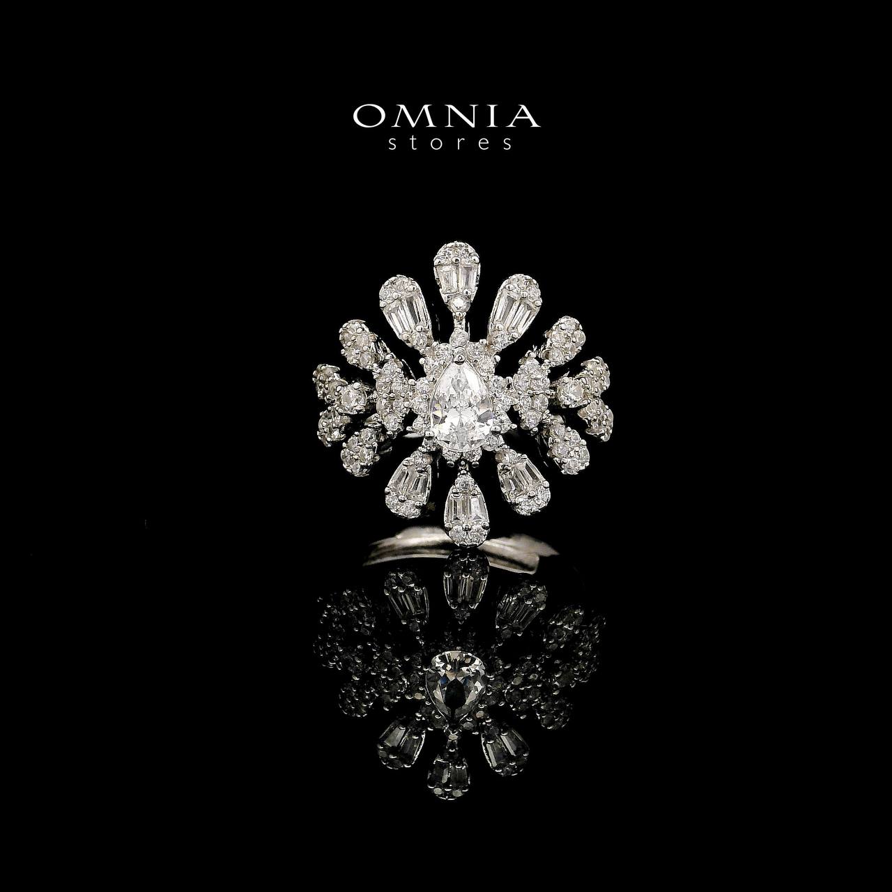 Omnia Adila White Luxury Bridal Full Set in High Quality Zircon Stone in Rhodium Plated image number null