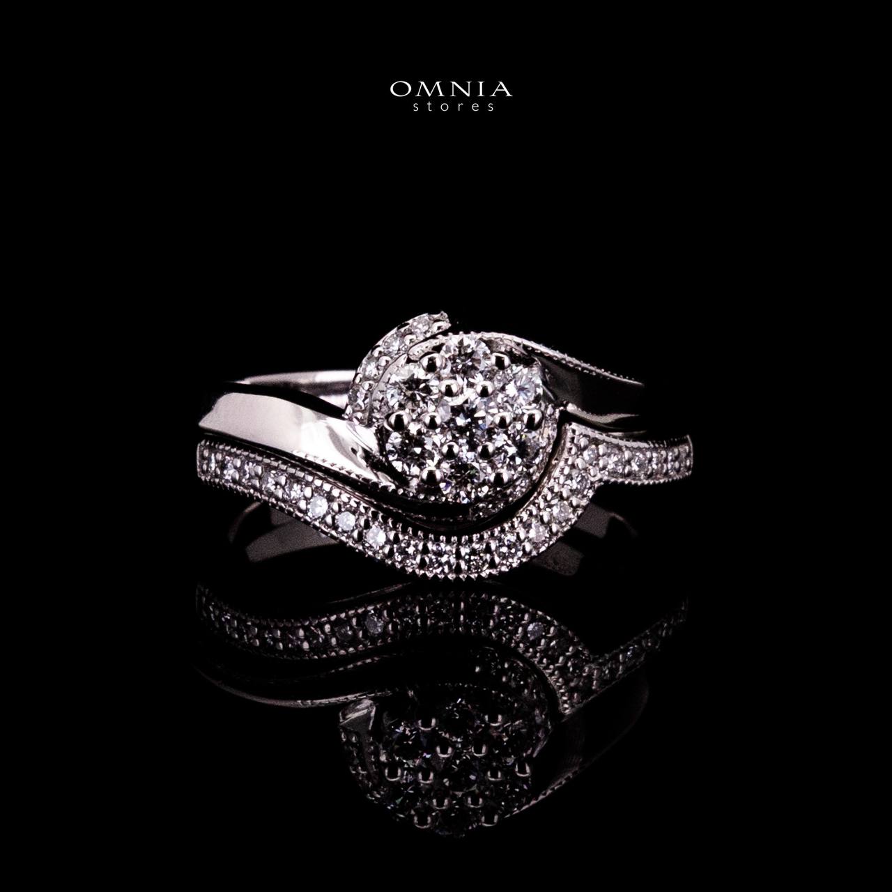 Omnia Sariya White Silver Ring 925 Silver in High Quality Lab Grown Stones image number null