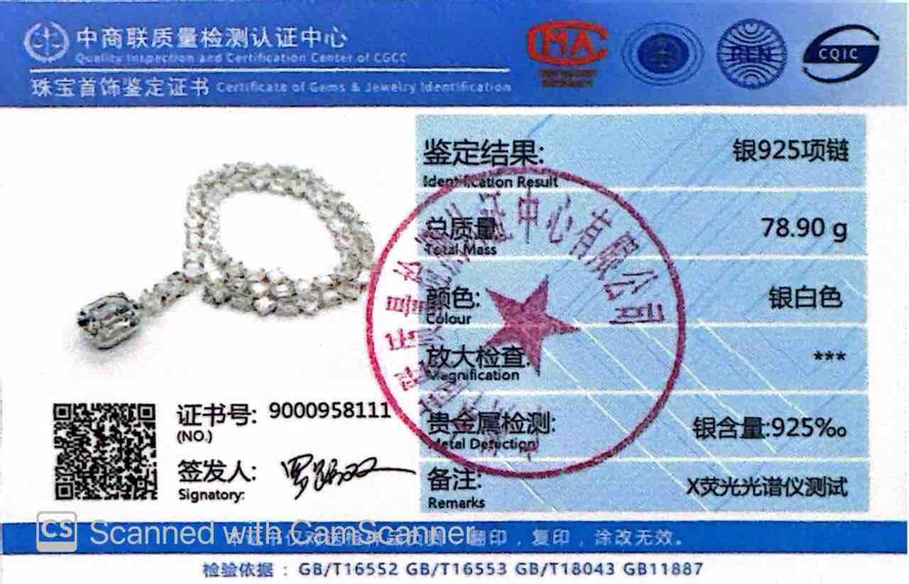 Omnia Zimal Silver Necklace With Certified High Quality Lab Grown Stones In 925 Silver image number null