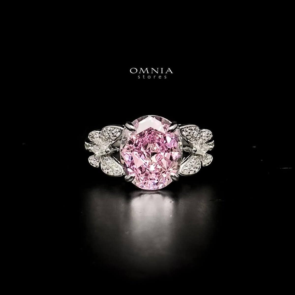 Omnia Maysun Pink Necklace in 925 Silver with High Quality Simulated Diamonds image number null