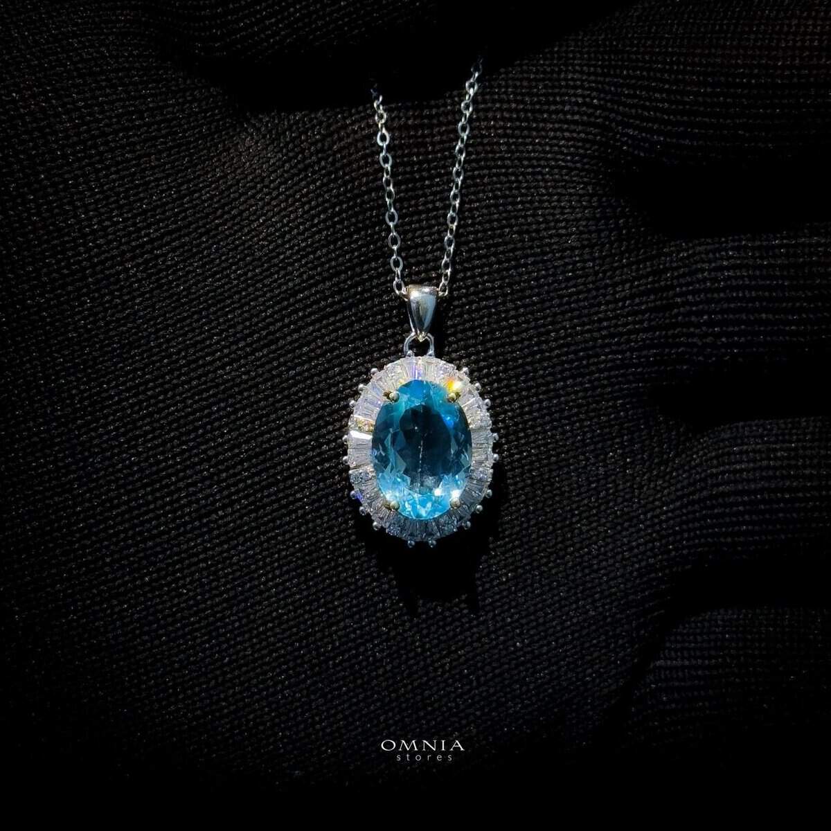Omnia Shanza Necklace In 92.5 Silver High Quality Topaz Stone image number null