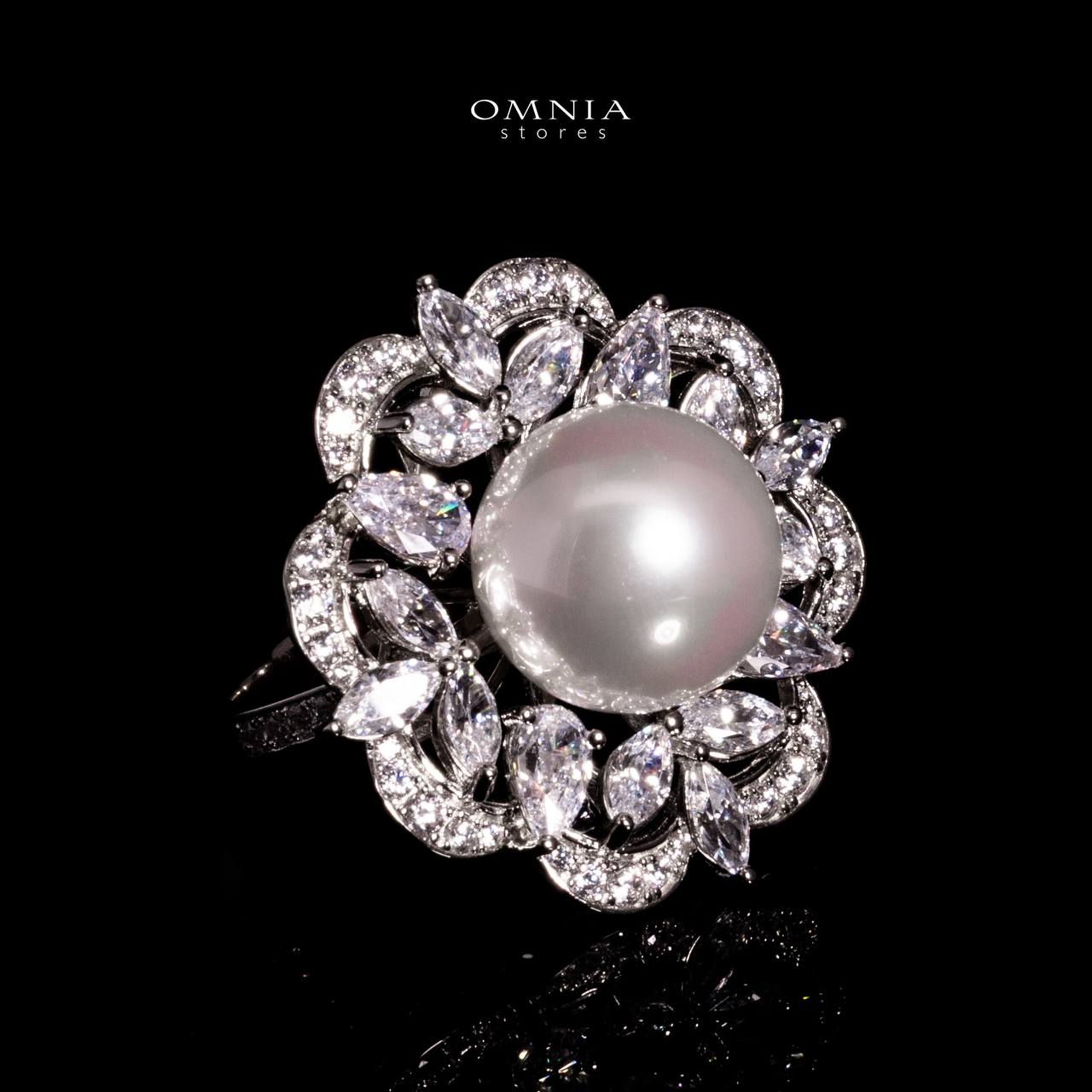 Omnia Alaya White Pearl Ring With High Quality Lab Crafted Stones In 925 Silver image number null
