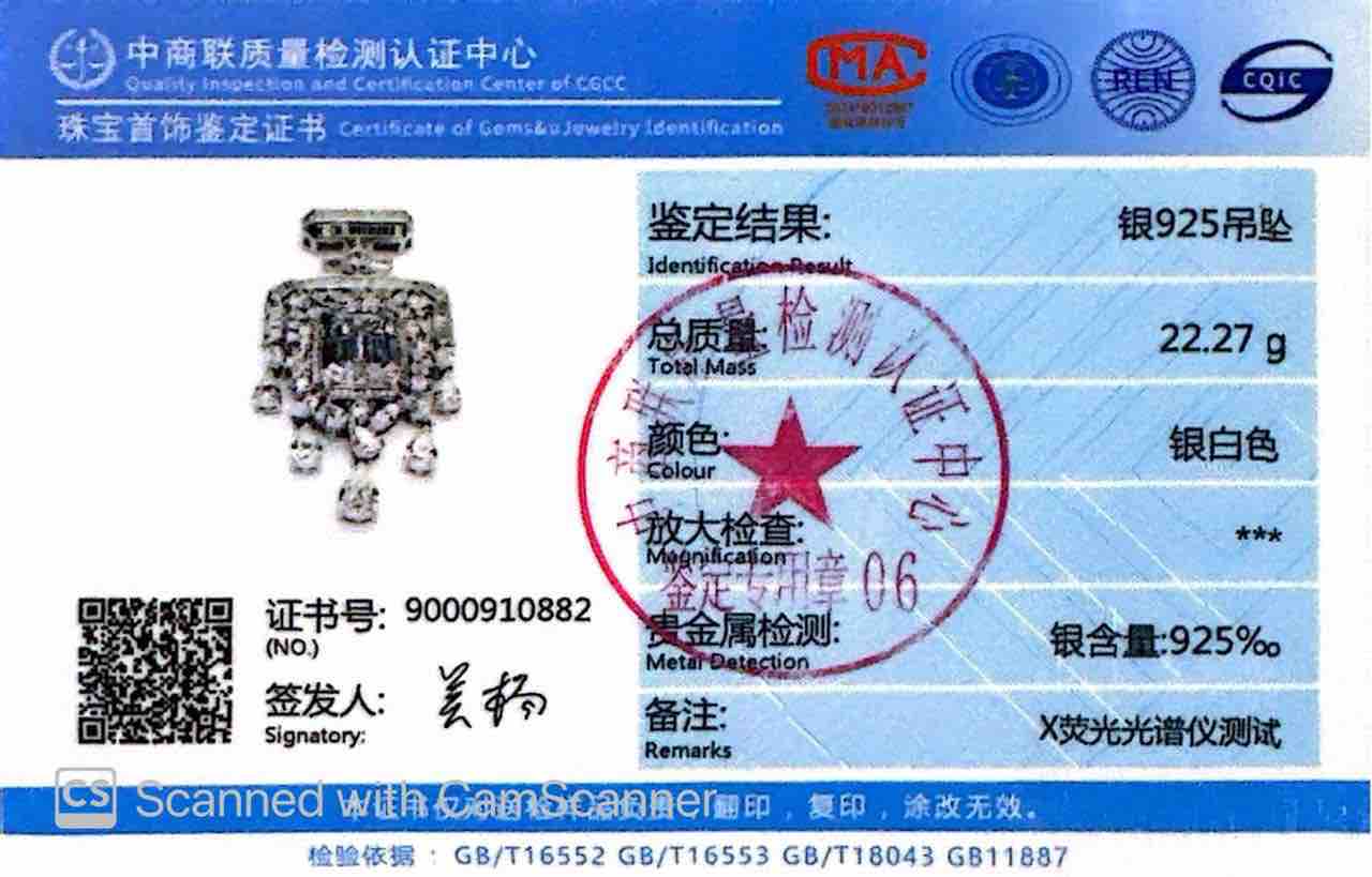 Omnia Raihaana Silver Pendant Only In 925 Silver Certifited High Quality White Lab Grown Stones image number null