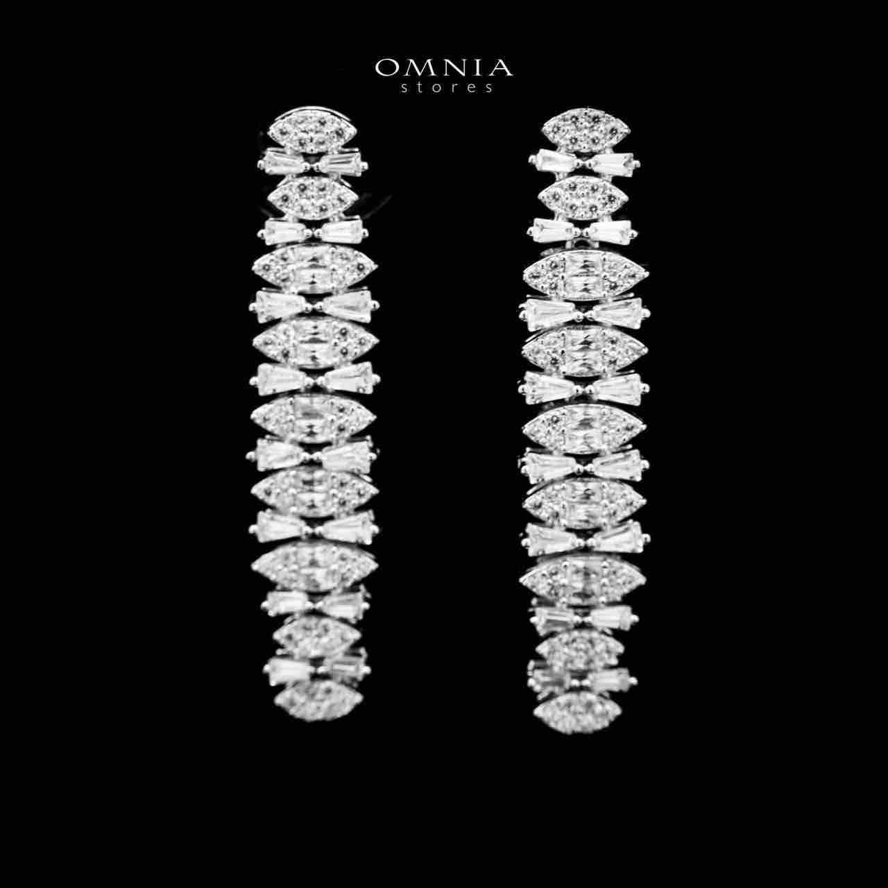 Omnia Manahil Bridal Full Set in High Quality Zircon Stone Rhodium Plated image number null