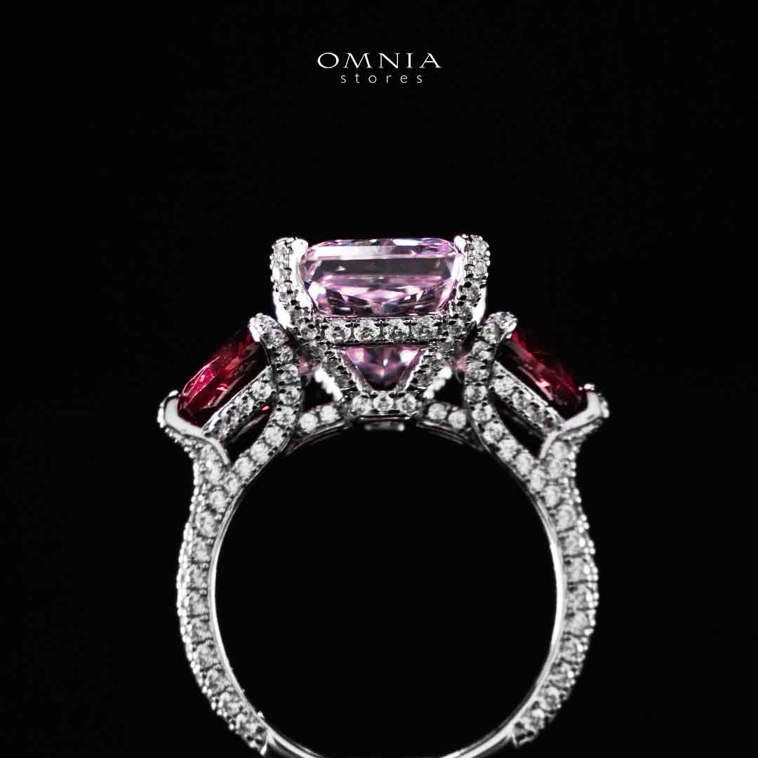 Omnia Salima Multi Color Silver Ring In 925 Silver High Quality Certified Lab Crafted Stones image number null